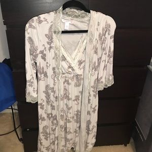 Nursing nightgown and robe